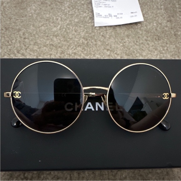 Authentic Chanel Gold Sunglasses - Picture 2 of 3